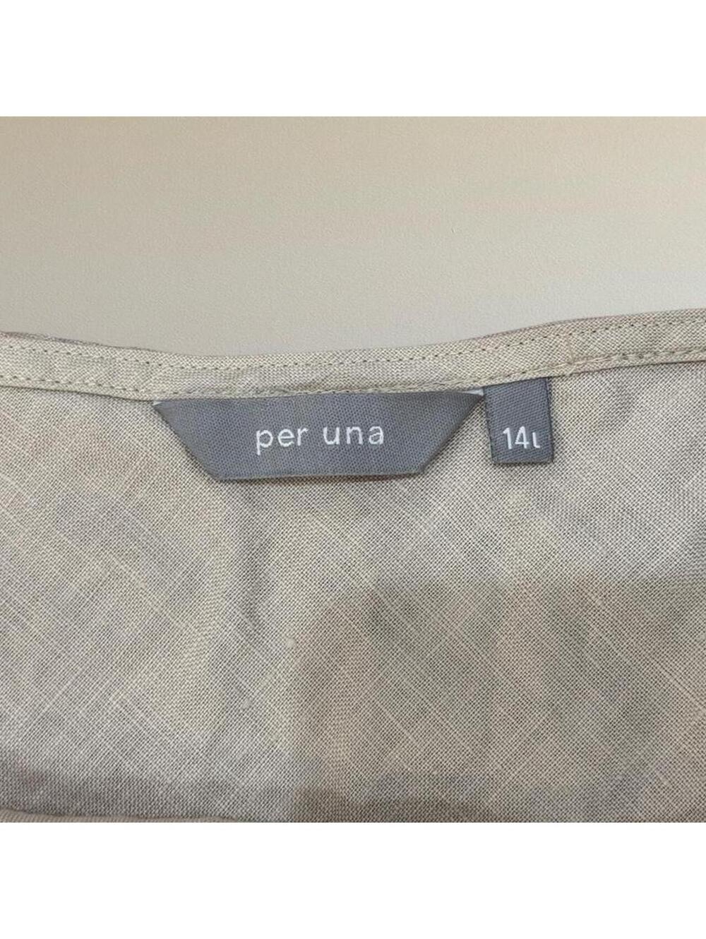 SOLD Per Una asymmetrical floral 100% linen maxi skirt Sz. L - Picture 3 of 5